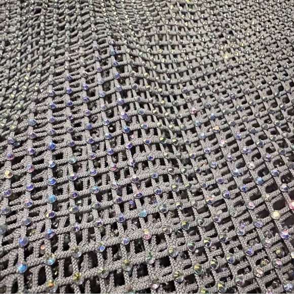 NWT Zara Silver Mesh Midi Dress - Picture 5 of 10